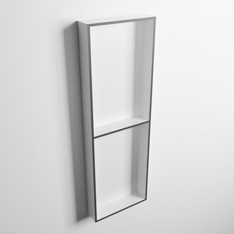 Mondiaz EASY Nis 149,5x29,5cm in solid surface kleur DarkGrey | Talc. 2 vakken geschikt voor in- of opbouw Dark Grey