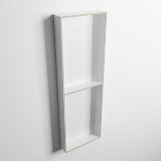 Mondiaz EASY Nis 149,5x29,5cm in solid surface kleur Linen | Talc. 2 vakken geschikt voor in- of opbouw