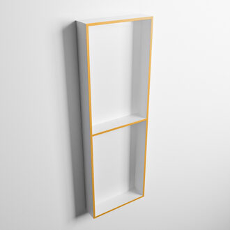 Mondiaz EASY Nis 149,5x29,5cm in solid surface kleur Ocher | Talc. 2 vakken geschikt voor in- of opbouw