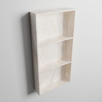 Mondiaz EASY Nis 149,5x29,5cm in solid surface kleur Ostra. 2 vakken geschikt voor in- of opbouw