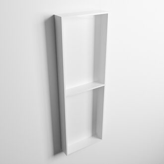 Mondiaz EASY Nis 149,5x29,5cm in solid surface kleur Talc | Talc. 2 vakken geschikt voor in- of opbouw