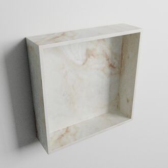 Mondiaz EASY Nis 29,5x29,5 cm in solid surface kleur Frappe. 1 vak geschikt voor in- of opbouw Mondiaz
