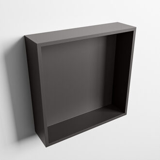 Mondiaz EASY Nis 29,5x29,5cm in solid surface kleur DarkGrey | DarkGrey. 1 vak geschikt voor in- of opbouw Dark Grey