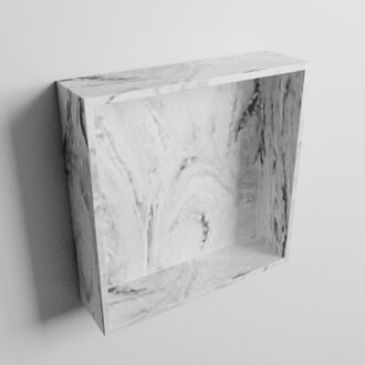 Mondiaz EASY Nis 29,5x29,5cm in solid surface kleur Glace. 1 vak geschikt voor in- of opbouw