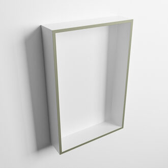 Mondiaz EASY Nis 44,5x29,5cm in solid surface kleur Army | Talc. 1 vak geschikt voor in- of opbouw