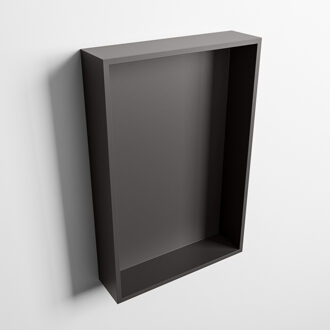 Mondiaz EASY Nis 44,5x29,5cm in solid surface kleur DarkGrey | DarkGrey. 1 vak geschikt voor in- of opbouw Dark Grey
