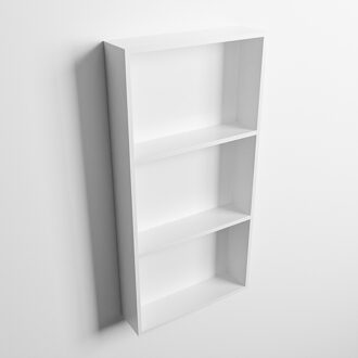 Mondiaz EASY Nis 59,5x29,5 cm in solid surface kleur Talc | Talc. 3 vakken geschikt voor in- of opbouw Mondiaz