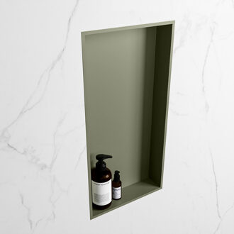 Mondiaz EASY Nis 59,5x29,5cm in solid surface kleur Army | Army. 1 vak geschikt voor in- of opbouw