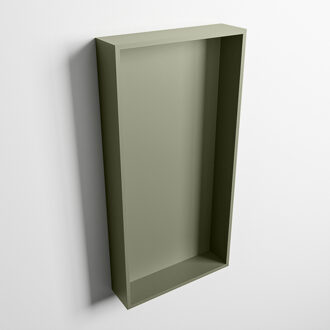 Mondiaz EASY Nis 59,5x29,5cm in solid surface kleur Army | Army. 1 vak geschikt voor in- of opbouw