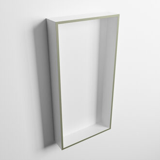 Mondiaz EASY Nis 59,5x29,5cm in solid surface kleur Army | Talc. 1 vak geschikt voor in- of opbouw