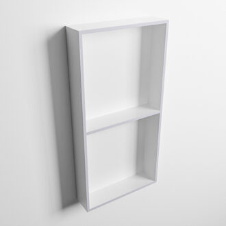 Mondiaz EASY Nis 59,5x29,5cm in solid surface kleur Cale | Talc. 2 vakken geschikt voor in- of opbouw