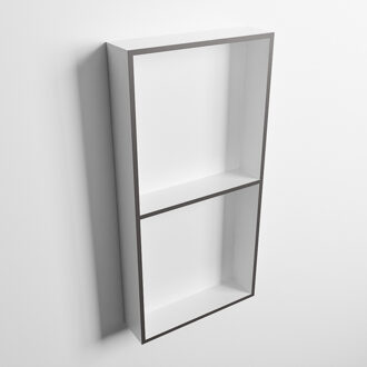 Mondiaz EASY Nis 59,5x29,5cm in solid surface kleur DarkGrey | Talc. 2 vakken geschikt voor in- of opbouw Dark Grey