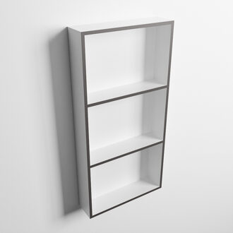 Mondiaz EASY Nis 59,5x29,5cm in solid surface kleur DarkGrey | Talc. 3 vakken geschikt voor in- of opbouw Dark Grey