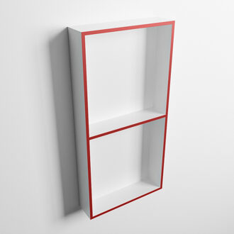 Mondiaz EASY Nis 59,5x29,5cm in solid surface kleur Fire | Talc. 2 vakken geschikt voor in- of opbouw