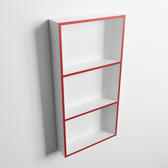 Mondiaz EASY Nis 59,5x29,5cm in solid surface kleur Fire | Talc. 3 vakken geschikt voor in- of opbouw