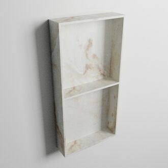 Mondiaz EASY Nis 59,5x29,5cm in solid surface kleur Frappe. 2 vakken geschikt voor in- of opbouw