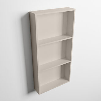 Mondiaz EASY Nis 59,5x29,5cm in solid surface kleur Linen | Linen. 3 vakken geschikt voor in- of opbouw