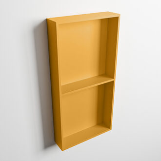 Mondiaz EASY Nis 59,5x29,5cm in solid surface kleur Ocher | Ocher. 2 vakken geschikt voor in- of opbouw