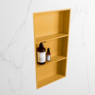 Mondiaz EASY Nis 59,5x29,5cm in solid surface kleur Ocher | Ocher. 3 vakken geschikt voor in- of opbouw