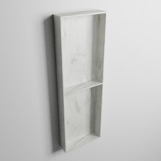 Mondiaz EASY Nis 59,5x29,5cm in solid surface kleur Opalo. 3 vakken geschikt voor in- of opbouw