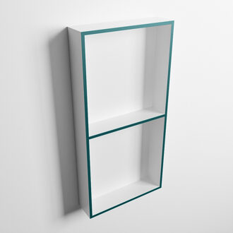 Mondiaz EASY Nis 59,5x29,5cm in solid surface kleur Smag | Talc. 2 vakken geschikt voor in- of opbouw