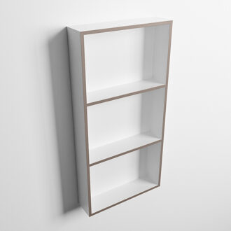 Mondiaz EASY Nis 59,5x29,5cm in solid surface kleur Smoke | Talc. 3 vakken geschikt voor in- of opbouw