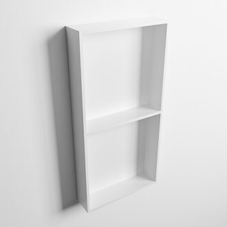 Mondiaz EASY Nis 59,5x29,5cm in solid surface kleur Talc | Talc. 2 vakken geschikt voor in- of opbouw