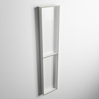 Mondiaz EASY Nis 89,5x29,5cm in solid surface kleur Army | Talc. 2 vakken geschikt voor in- of opbouw