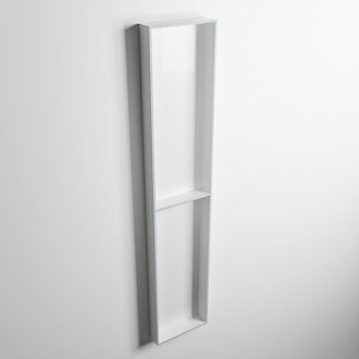 Mondiaz EASY Nis 89,5x29,5cm in solid surface kleur Clay | Talc. 2 vakken geschikt voor in- of opbouw