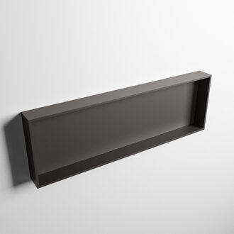 Mondiaz EASY Nis 89,5x29,5cm in solid surface kleur DarkGrey | DarkGrey. 1 vak geschikt voor in- of opbouw Dark Grey