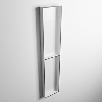 Mondiaz EASY Nis 89,5x29,5cm in solid surface kleur DarkGrey | Talc. 2 vakken geschikt voor in- of opbouw Dark Grey