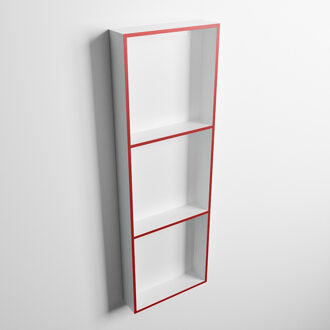 Mondiaz EASY Nis 89,5x29,5cm in solid surface kleur Fire | Talc. 3 vakken geschikt voor in- of opbouw