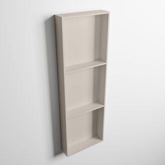 Mondiaz EASY Nis 89,5x29,5cm in solid surface kleur Linen | Linen. 3 vakken geschikt voor in- of opbouw