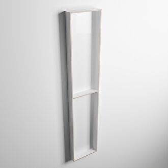 Mondiaz EASY Nis 89,5x29,5cm in solid surface kleur Linen | Talc. 2 vakken geschikt voor in- of opbouw