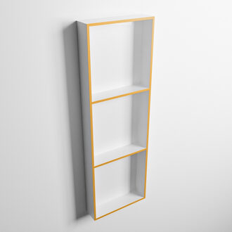 Mondiaz EASY Nis 89,5x29,5cm in solid surface kleur Ocher | Talc. 3 vakken geschikt voor in- of opbouw