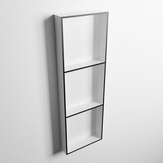 Mondiaz EASY Nis 89,5x29,5cm in solid surface kleur Urban | Talc. 3 vakken geschikt voor in- of opbouw