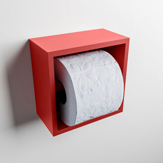 Mondiaz Easy Toiletrolhouder CUBE 160 solid surface 16x8,6cm kleur Fire. Geschikt voor op en inbouw.