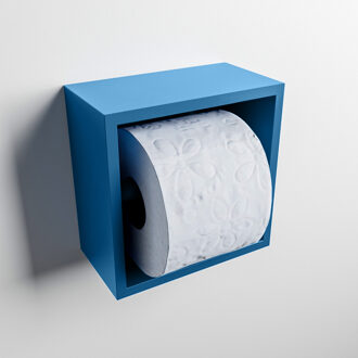 Mondiaz Easy Toiletrolhouder CUBE 160 solid surface 16x8,6cm kleur Jeans. Geschikt voor op en inbouw.