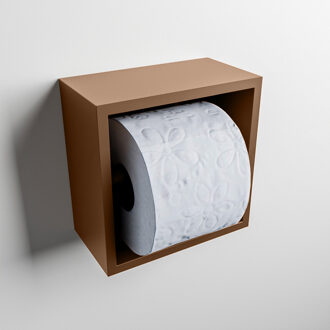 Mondiaz Easy Toiletrolhouder CUBE 160 solid surface 16x8,6cm kleur Rust. Geschikt voor op en inbouw.