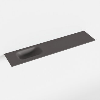 Mondiaz EDEN Dark_grey solid surface inleg wastafel voor toiletmeubel 100cm. Positie wasbak links