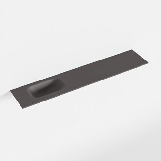 Mondiaz EDEN Dark_grey solid surface inleg wastafel voor toiletmeubel 110cm. Positie wasbak links
