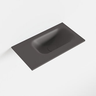 Mondiaz EDEN Dark_grey solid surface inleg wastafel voor toiletmeubel 40cm. Positie wasbak rechts