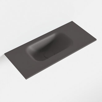 Mondiaz EDEN Dark_grey solid surface inleg wastafel voor toiletmeubel 50cm. Positie wasbak links