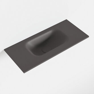 Mondiaz EDEN Dark_grey solid surface inleg wastafel voor toiletmeubel 50cm. Positie wasbak midden