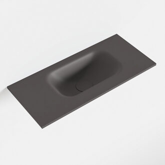 Mondiaz EDEN Dark_grey solid surface inleg wastafel voor toiletmeubel 50cm. Positie wasbak rechts