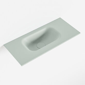 Mondiaz EDEN Greey solid surface inleg wastafel voor toiletmeubel 50cm. Positie wasbak links