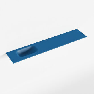 Mondiaz EDEN Jeans solid surface inleg wastafel voor toiletmeubel 110cm. Positie wasbak links