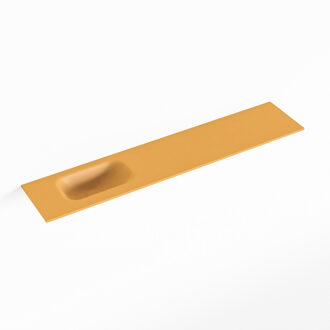 Mondiaz EDEN Ocher solid surface inleg wastafel voor toiletmeubel 110cm. Positie wasbak links