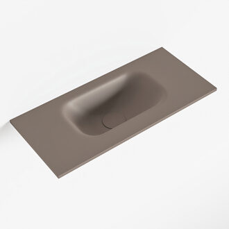 Mondiaz EDEN Smoke solid surface inleg wastafel voor toiletmeubel 50cm. Positie wasbak midden