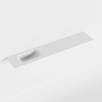 Mondiaz EDEN Talc solid surface inleg wastafel voor toiletmeubel 110cm. Positie wasbak links